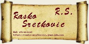 Raško Sretković vizit kartica